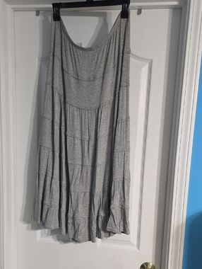 Sophie Max Light Heather Gray Tiered Skirt